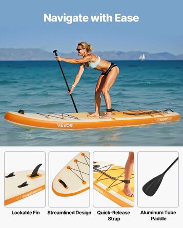 Надувний SUP VEVOR Stand Up Paddle Board (323/335 см) з аксесуарами: насос, весло, рюкзак, сумка для телефону, ремкомплект. Підходить для дорослих та дітей.