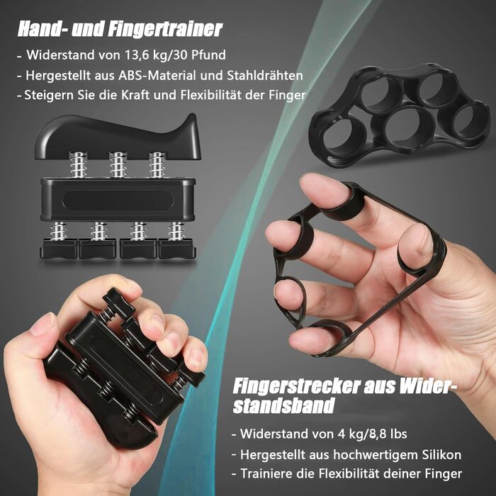 Набір для тренування Griffkraft (5 шт.): ергономічний тренажер зап'ястя, тренажер сили рук та пальців. Для спортсменів та реабілітації рук
