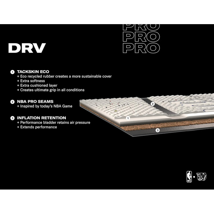 Баскетбольний м'яч Wilson NBA DRV Pro для вулиці, розміри 6 і 7