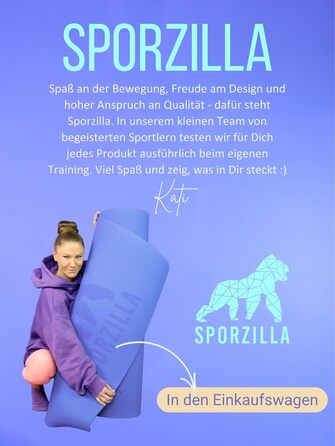 Килимок для йоги Sporzilla XXL 200x100 см, 8 мм, нековзний, екологічний, з лініями та сумкою, фітнес-мат для гімнастики та спорту
