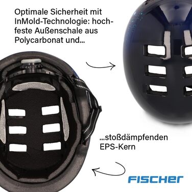 Дитячий велосипедний шолом FISCHER BMX з LED підсвіткою, для велосипеда, самоката, dirt bike, з інтегрованим заднім ліхтарем