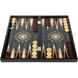 Настільна гра Нарди HBS GAMES Midnight Pearl, 48 см, дерев'яні фішки, для дорослих і друзів