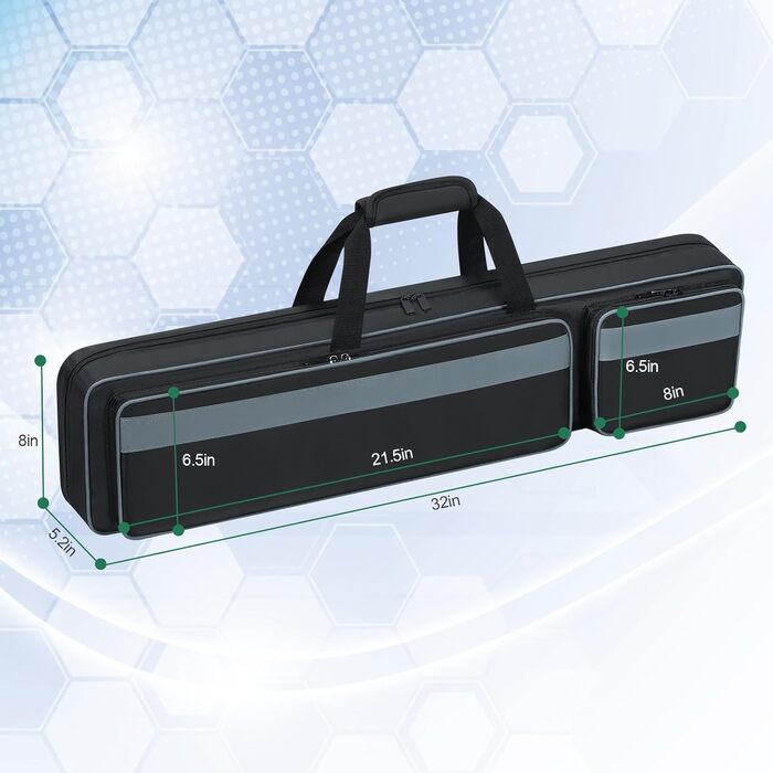 Чохол для більярдних київ на 4 основи та 5 жозлів, преміум-якість, з рюкзак-лямками, чорний