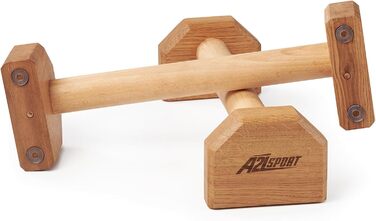 Дерев'яні упори для віджимань A2Z SPORT PRO – нековзні паралети для каллістеніки, фітнесу, йоги, ін- та аутдор тренувань (пара, світле дерево)