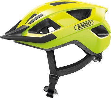 ABUS велосипедний шолом Aduro 3.0 LED з підсвіткою, спортивний міський шолом для дорослих, жовтий (52-58 см)