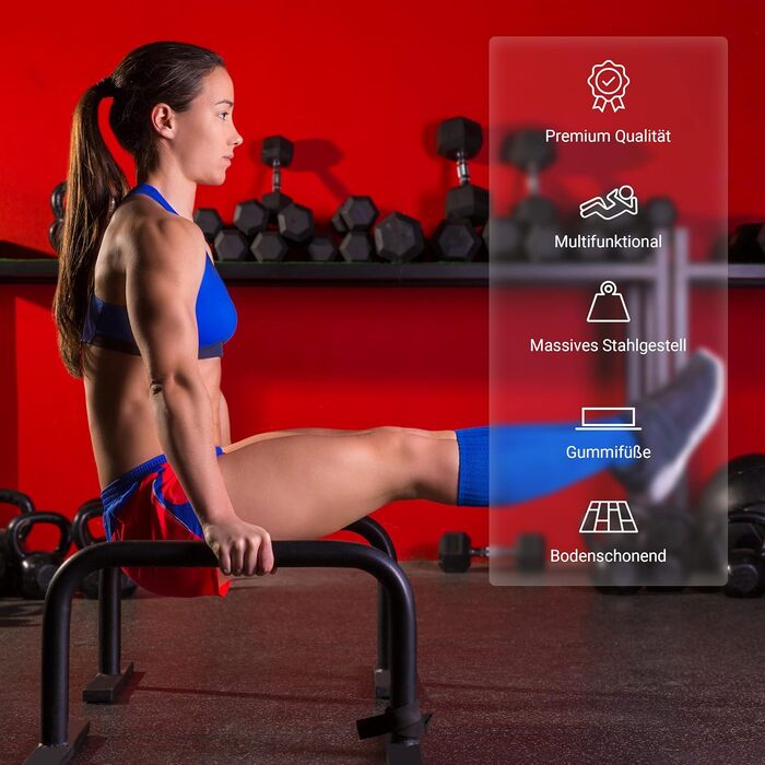 Паралети для фітнесу MSPORTS, професійні, 60x35x29 см, бруси для віджимань, ручки для тренувань