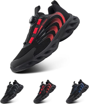 Чоловічі кросівки Hitmars для бігу та занять спортом. Зручні, з амортизацією, для вулиці та фітнесу. Розміри EU 39-47, кольори: чорний, червоний. Модель J01 44 EU