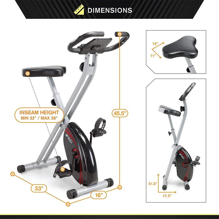 Складаний велотренажер Circuit Fitness 150 для дому, компактний, магнітний