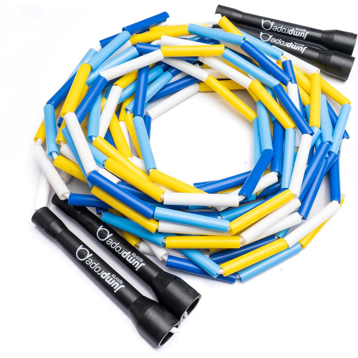 Стрибкове канат Double Dutch BEAD, 4.90 м, чорний-аквамарин