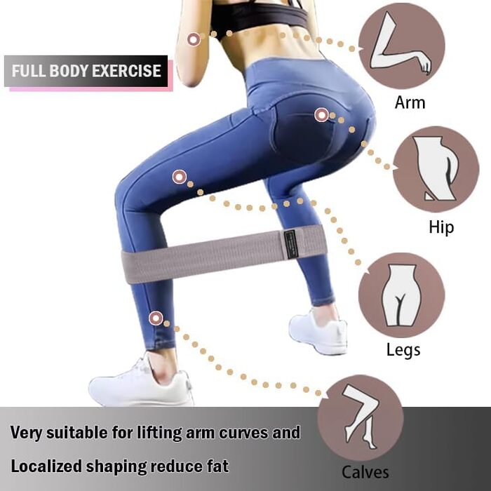 Стрічки опору для фітнесу Loop Resistance: набір для тренувань сідниць та тіла вдома (сірий, темно-сірий, чорний)