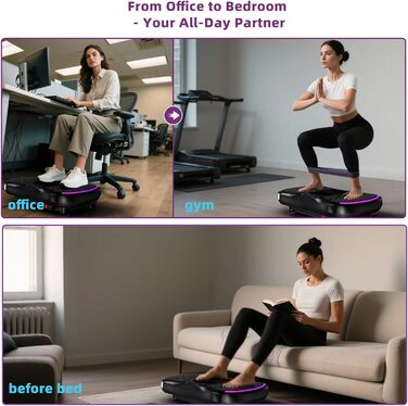 Платформа для вібраційного тренування QEIFEII - 3D вібраційна платформа для схуднення та лімфодренажу, 200 швидкостей, до 181 кг, для дому