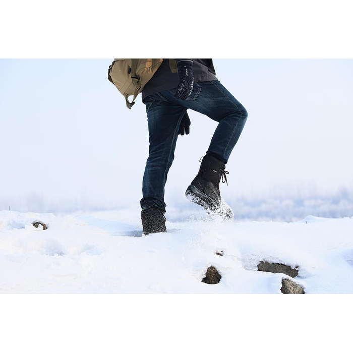 Чоловічі зимові чоботи Winter, утеплені хутром, теплі, водонепроникні (43 EU, чорний, сірий)