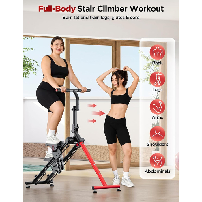 Сходи-степер YOLEO з регульованим опором для дому, компактний кардіо-тренажер, 3 режими тренувань, великі платформи, 90% зібраний, з ручкою