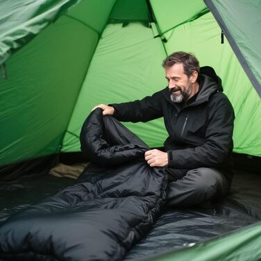 Спальний мішок Clostnature для кемпінгу та подорожей - Легкий, компактний, 3-сезонний, чорний, 0.9 кг