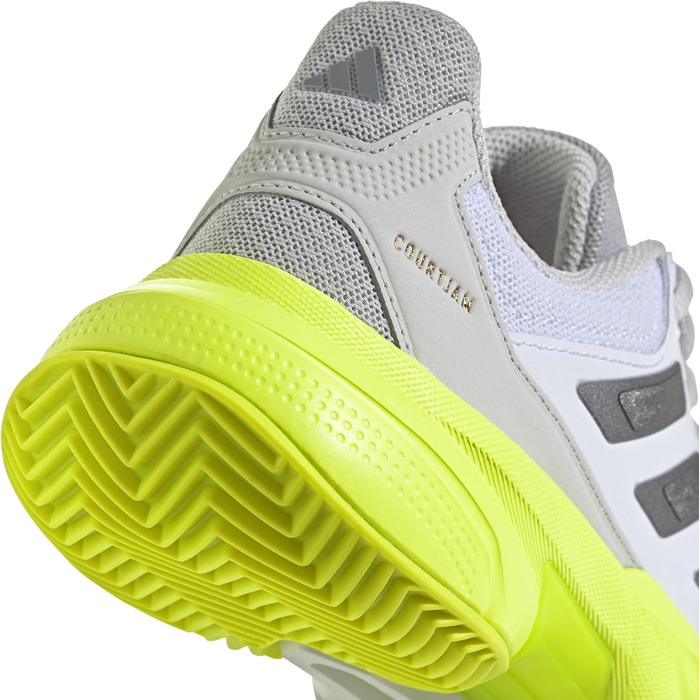 Жіночі тенісні кросівки adidas CourtJam Control 3 для глини, 42 EU, білий/металік/лимонний