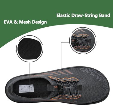 Шкарпетки для плавання IceUnicorn: шкарпетки для басейну, аквашузи для жінок та чоловіків, швидковисихаючі, для серфінгу, білі, помаранчеві, сірі в горошок (40 EU)