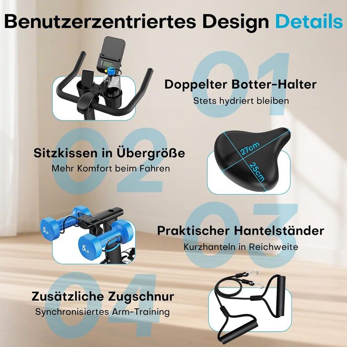 Hometrainer Neu SLUNSE 2025: велотренажер з магнітним опором, LCD-дисплеєм, підтримкою додатків та вагою до 180 кг (зелений/синій)