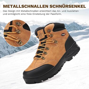 Чоловічі зимові черевики AX BOXING: утеплені, трекінгові, для хайкінгу, антиковзання, теплі снігові черевики, 41-46 EU (темно-жовтий, 46 EU)