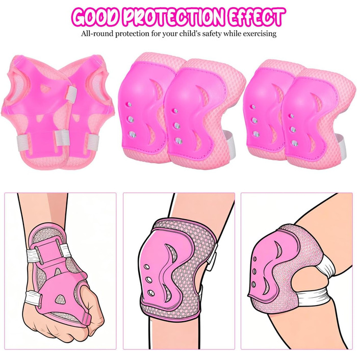 Дитячий шолом CLISPEED з наколінниками, 7-в-1, захист для роликів, скейтборду, велосипеда, 3-8 років, регульований