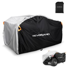 Водонепроникний чохол на квадроцикл Neverland XL (210x120x115 см) — захисний тент від снігу, пилу та дощу для ATV, чорно-сріблясто-помаранчевий