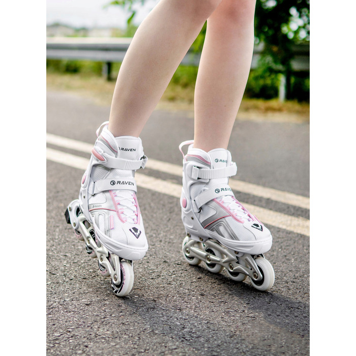 Регульовані ролики RAVEN Pulse White/Pink (розмір 37-40)