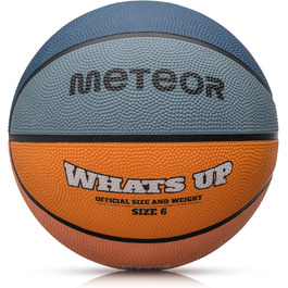 Дитячий баскетбольний м'яч meteor Whats UP, розміри 1-7, м'який, для дітей 4-8 років, навчальний, синьо-помаранчевий
