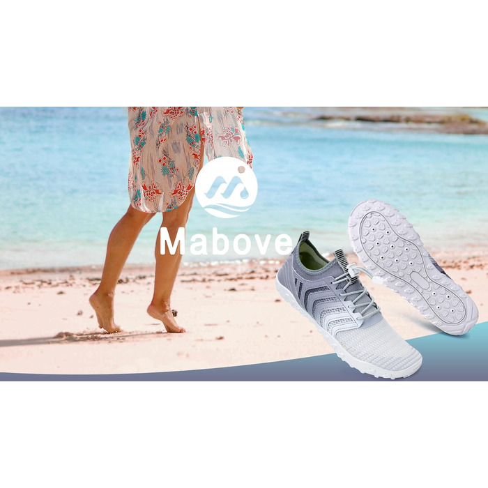 Аквашузи Mabove для плавання та серфінгу, чоловічі та жіночі, швидко сохнуть, 43 EU, сірий та білий