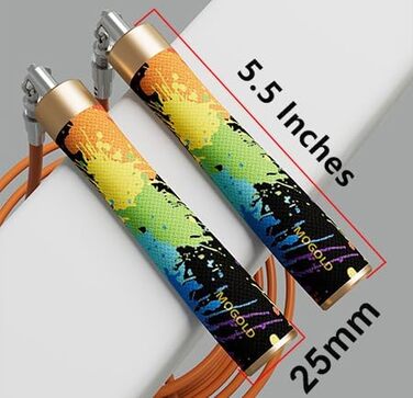 Скакалка для фітнесу Profi Gewichtsspringseil – регульована скакалка з 3 тросами (1/5LB, 1/4LB, 1/2LB), з ручками з шкіри та збільшенням ваги для спалювання жиру, для домашнього фітнесу, боксу T64 Graffiti