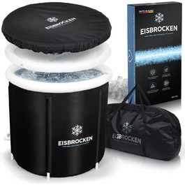 Мобільна крижана ванна Eisbrocken 80 см, чорна, ізоляція 7 шарів, з кришкою для спорту та відновлення, для льодових ванн після тренування, покращує кровообіг та розслаблення м'язів