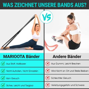 Набір з 3 еластичних стрічок для фітнесу – нековзкі, приємні до шкіри та еластичні – стрічки опору для нарощування м'язів, йоги, пілатесу та тренувань всього тіла – можна прати, довговічні та з сумкою для перенесення. Кольори: сірий, темно-сірий, чорний.