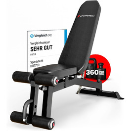 Sportstech Hantelbank BRT700: Багатофункціональна лава для дому, 21 в 1, чорна
