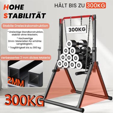 Стойка для віджимань і підтягувань DOBESTS з регулюванням висоти, багатофункціональна, чорна (3-червоні)