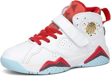 Дитячі баскетбольні кросівки: антиковзаючі, для хлопчиків та дівчаток, розміри 28-39 EU, червоно-білі