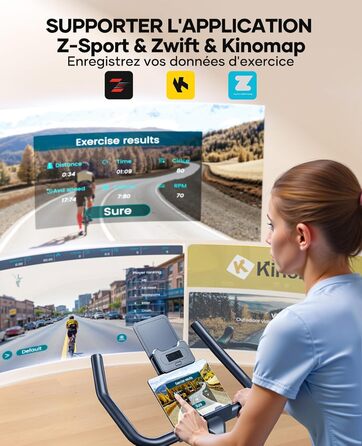 Електровелосипед для дому з монітором LCD, 15 кг маховик, до 160 кг, з тримачем для планшета (Синій/Чорний)