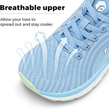 Жіночі кросівки для бігу FitVille з широкою колодкою, дихаючі, спортивні, легкі, моделі barefoot, для джогінгу, снікерси, зручні для ходьби, для широкої стопи (39.5 EU, блакитні)