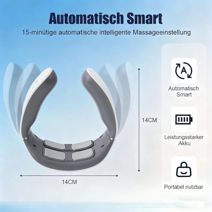 Масажер для шиї 11-в-1 з підігрівом, 6 режимів та 9 рівнів інтенсивності. Для розслаблення шиї вдома, в офісі, у подорожах.