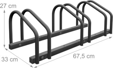 Підставка для велосипедів Relaxdays на 3 велосипеда, сталева, антрацитова