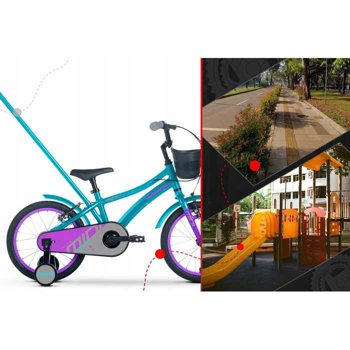 Дитячий велосипед Tabou Mini Lite 16 дюймів, алюміній, багатокольоровий, 6,5 кг