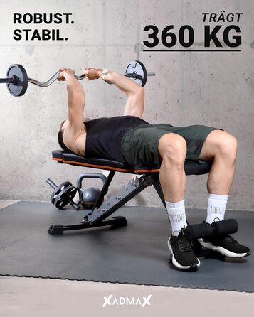 Регульована складана лава для гантелей, посилена тренажерна лава для дому, витримує до 360 кг, багатофункціональна атлетична лава для силових тренувань