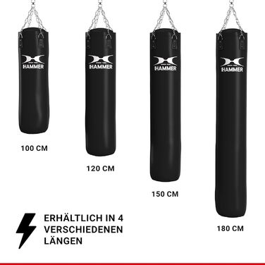 Боксерський мішок HAMMER BOXING Premium 120 см чорний для боксу та кікбоксингу