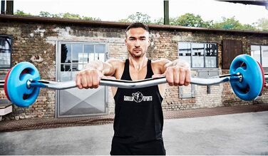 Набір гантельних штанг GORILLA SPORTS: гриф 170 см, SZ-гриф 120 см, 2 короткі гантельні грифки 35 см, 30 мм, 8 замків, хромовані – комплект штанг і гантелей для силових тренувань