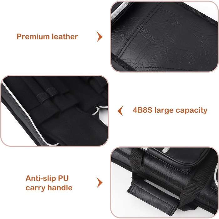 Чохол для бильярду на 4 кия: м'який, чорний, для 8 шафтів