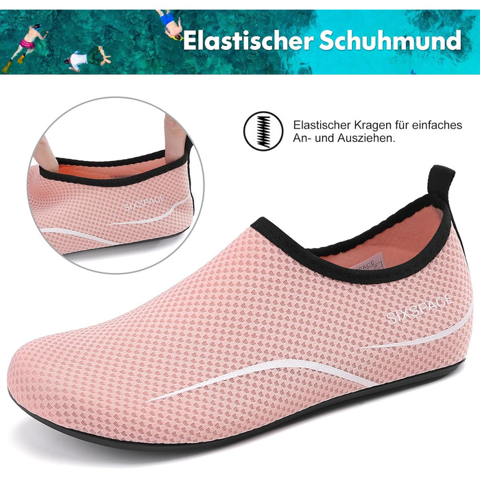 Шкарпетки для плавання та відпочинку Sixspace: дихаючі, швидковисихаючі, розміри 34-47