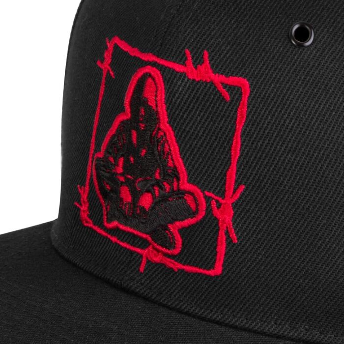 Кепка-снэпбек Nebelkind Unisex з принтом «Колючий дріт», регульована бейсболка в стилі streetwear з прямим козирком, чорна