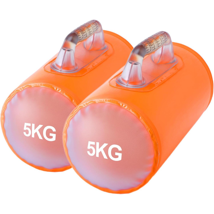 Гідравлічні гантелі Deiris, набір для заповнення водою, вага до 14 кг/пара, для силових тренувань та фітнесу, помаранчевий колір, пара 10 кг
