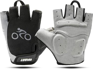 Велосипедні рукавички ONTYZZ для їзди на велосипеді, фітнесу та тренувань. Рукавички для жінок та чоловіків, сірі, розмір XL. Безпальцеві спортивні рукавички для кемпінгу та велоспорту.