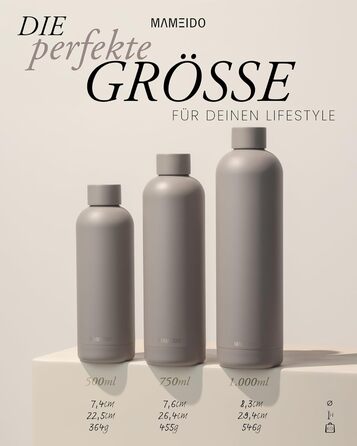 Термос-пляшка MAMEIDO 1 л, з нержавіючої сталі, не протікає, для газованих напоїв, без BPA, ізоляція 12 год гаряче & 24 год холодне (Desert Sage) 1000 мл