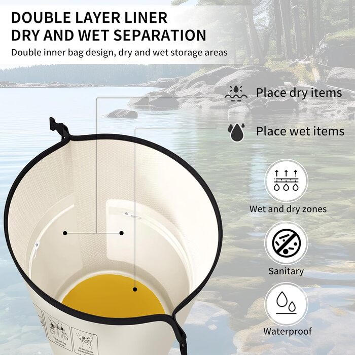 Водонепроникний рюкзак Naturehike Dry Bag – 15L/10L. Сумка для каякінгу, човнів, риболовлі, рафтингу, плавання, сноубордингу (Білий, 10L)
