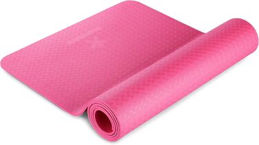 BODYMATE Преміум килимок для йоги та фітнесу TPE 183x61 см, нековзкий, 6 мм, рожево-фіолетовий
