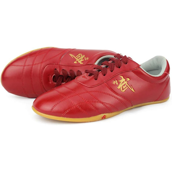 Жіночі таоїстські (тай-чи) кросівки VIBLiSS, легкі шкіряні боксерські кросівки для занять індором/екстером, карате, тхеквондо, тренування. Білі (42 EU, Red Rot)